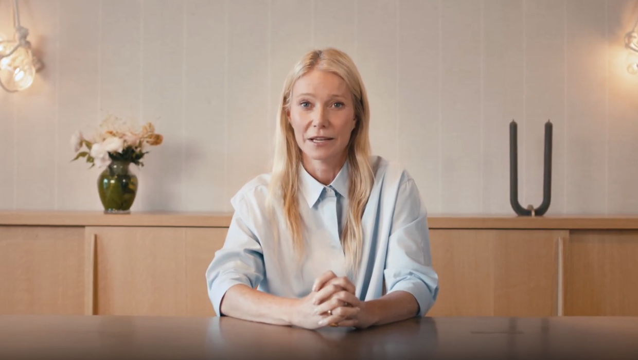 Gwyneth Paltrow appears in a promotional video as the new spokesperson for Astronomer, following a viral PR moment.